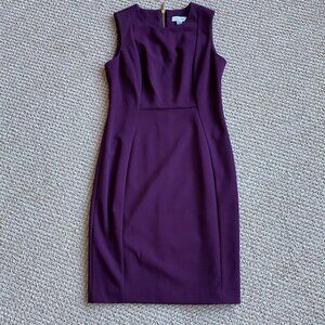 Calvin Klein Sleeveless Sheath Dress | Aubergine | 8P | Like New